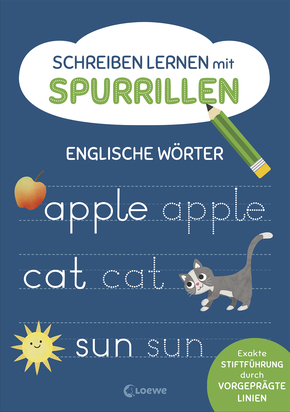 Schreiben lernen mit Spurrillen - Englische Wörter