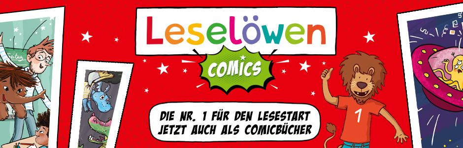 Teaser für Leselöwen-Comics, die neue spannende Art des Lesenlernens